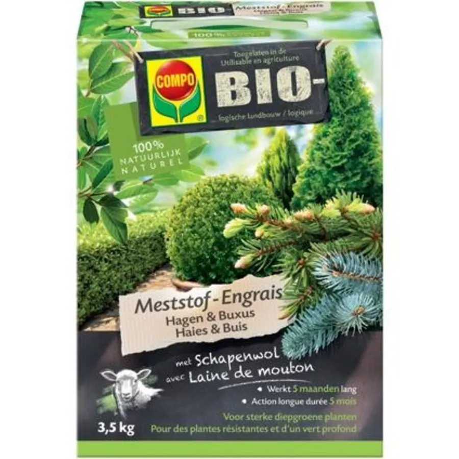 COMPO Bio Hagen En Buxus Meststof 3,5 Kg 3 COMPO Bio Hagen En Buxus Meststof 3,5 Kg