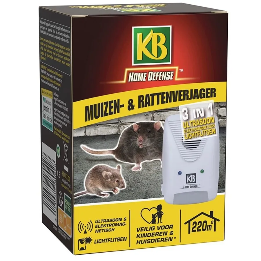 KB Home Defense 3-in-1 Muizen- En Rattenverjager 3 KB Home Defense 3-in-1 Muizen- En Rattenverjager