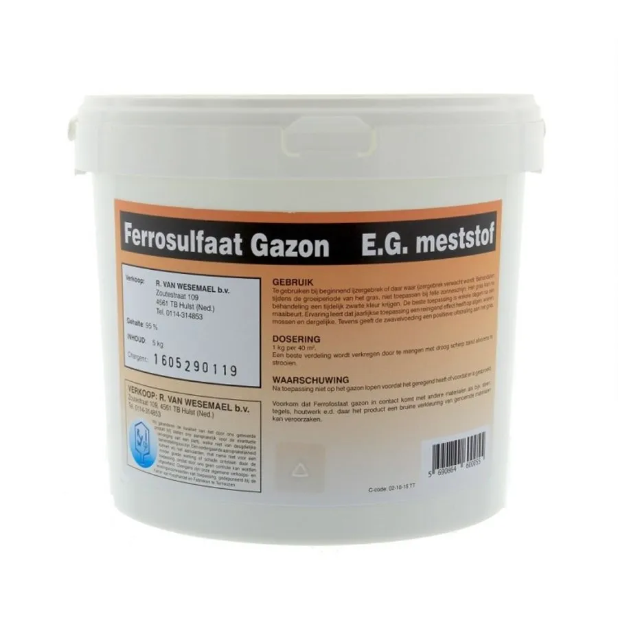 Van Wesemael Ferrosulfaat Voor Gazons 5 Kg 3 Van Wesemael Ferrosulfaat Voor Gazons 5 Kg